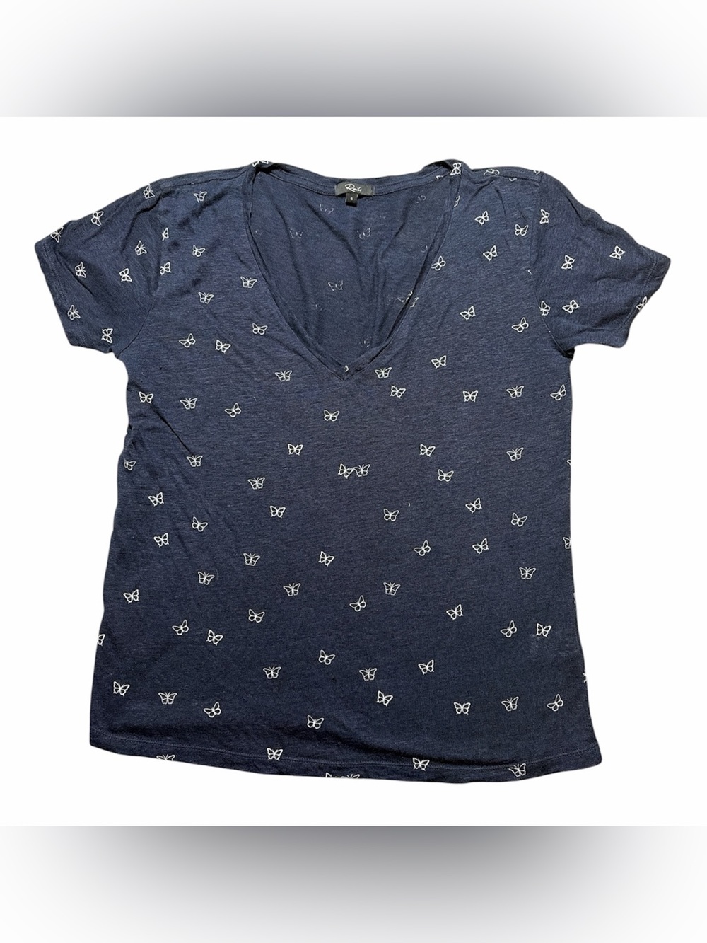Rails Ladies Butterflies Blouse Navy Size Small